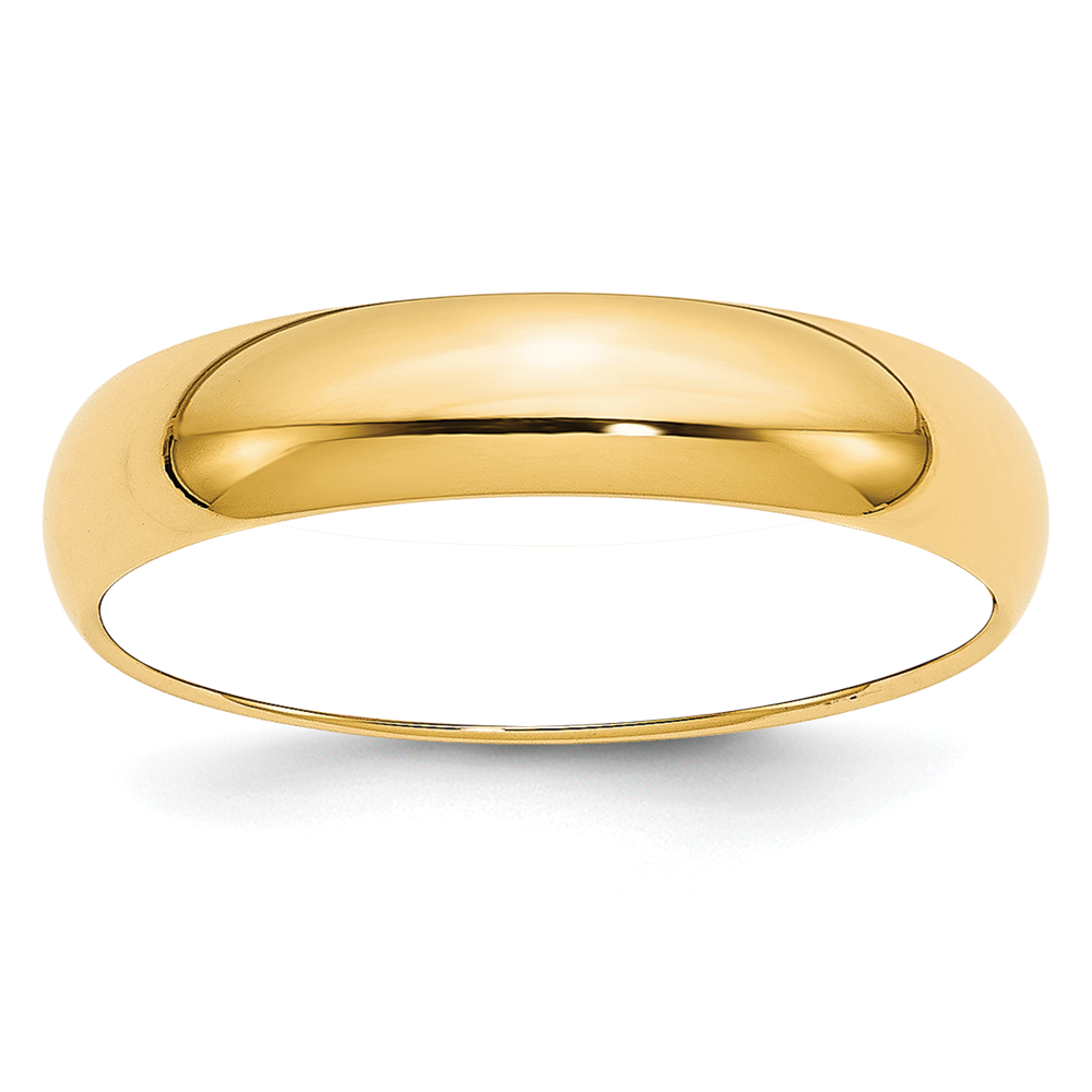 14k Yellow Gold 5mm Half-Round Wedding Band Size 10