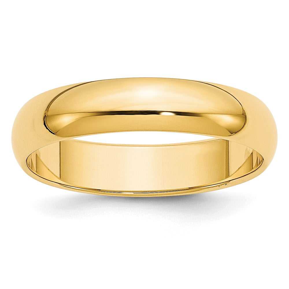 14k Yellow Gold 5mm Half-Round Wedding Band Size 8.5