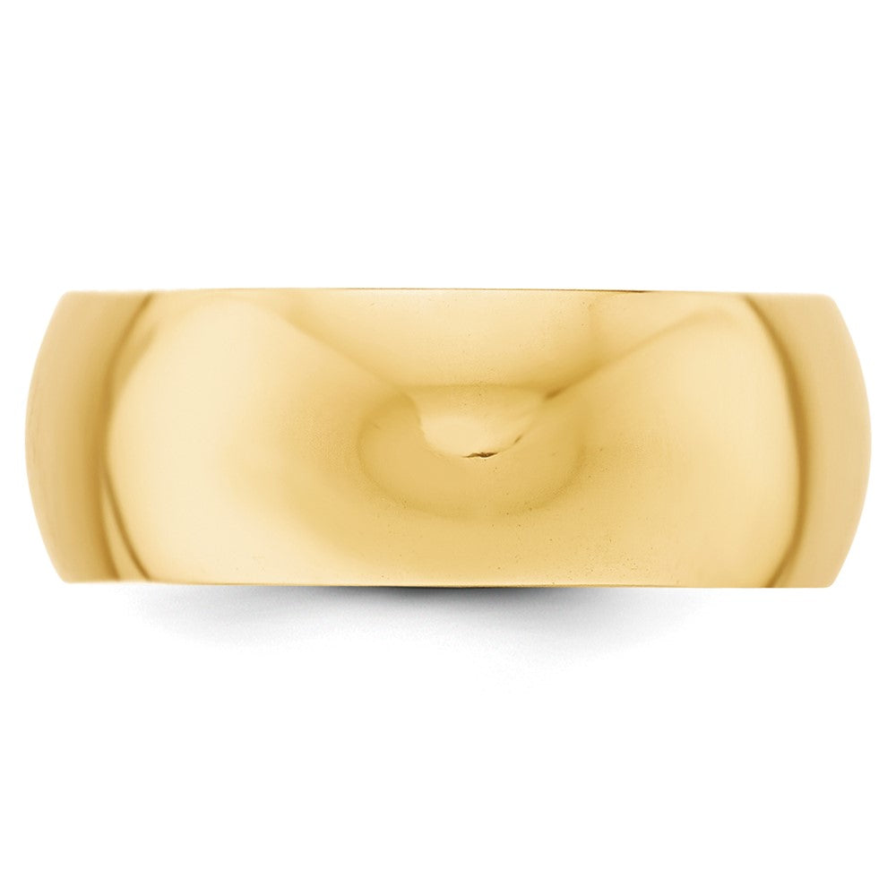 14k Yellow Gold 8mm Half-Round Wedding Band Size 4.5