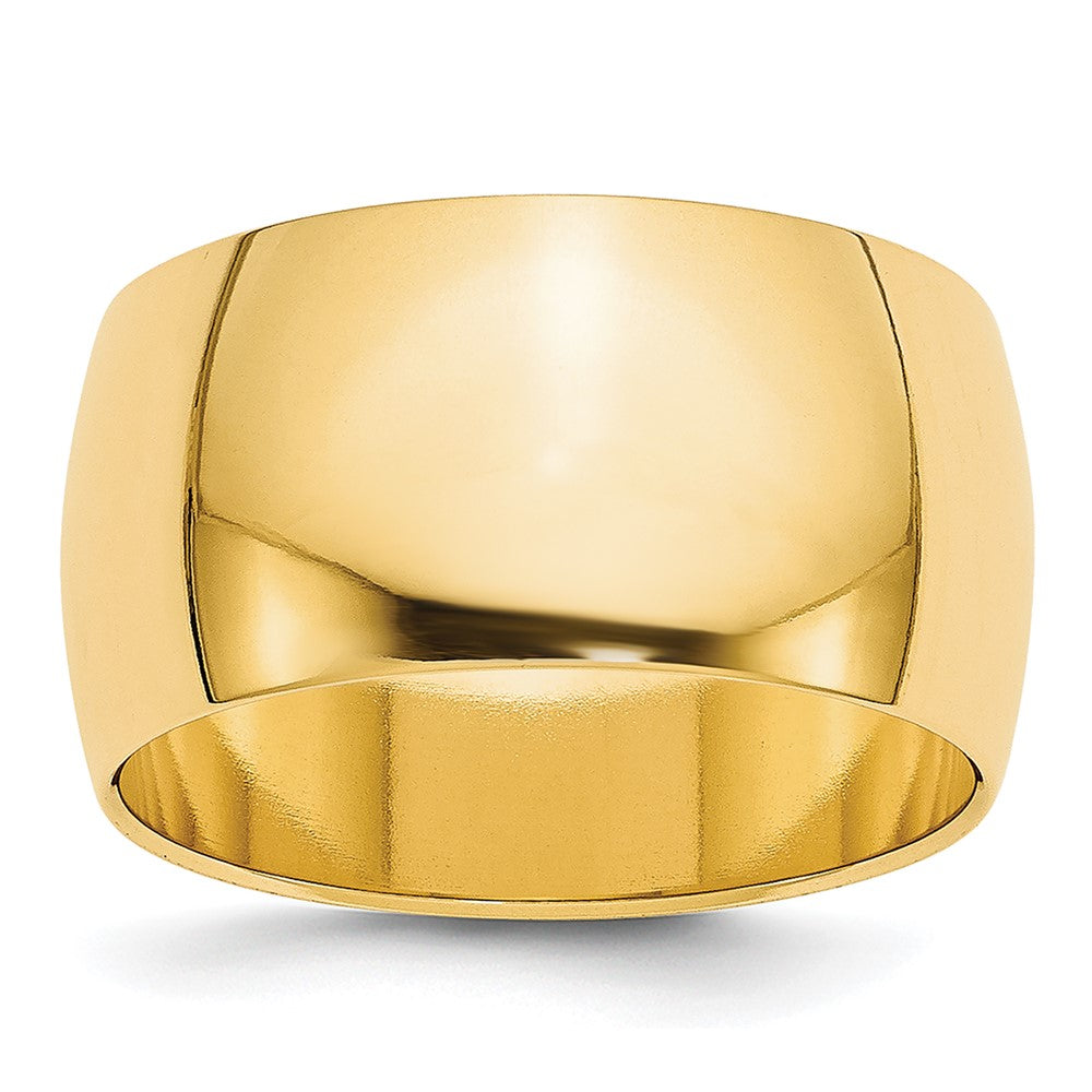 14k Yellow Gold 10mm Half-Round Wedding Band Size 9.5
