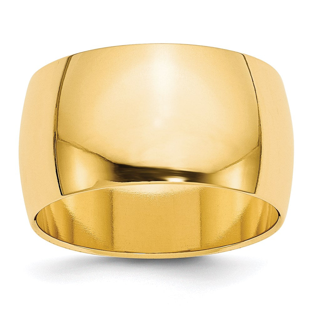14k Yellow Gold 12mm Half Round Wedding Band Size 14