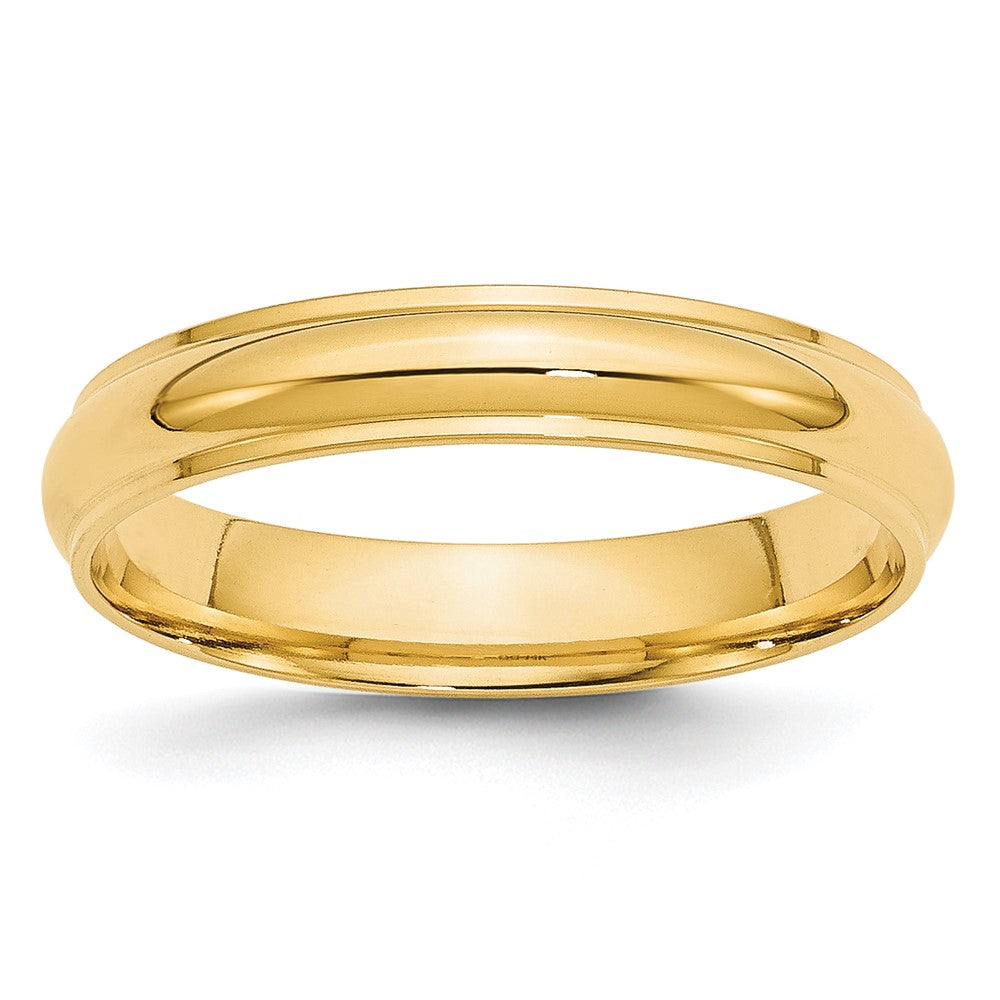 14k Yellow Gold 4mm Half Round with Edge Wedding Band Size 12.5