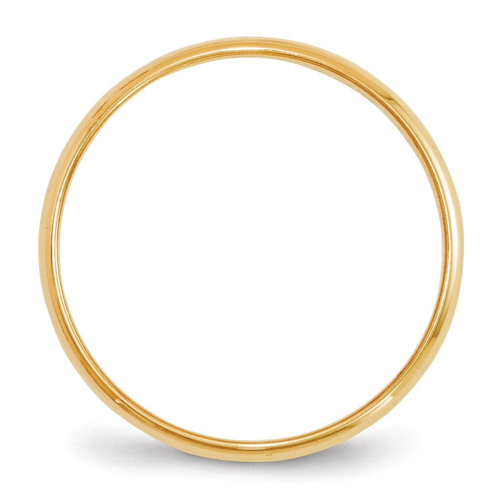14k Yellow Gold 2mm Lightweight Half Round Wedding Band Size 11