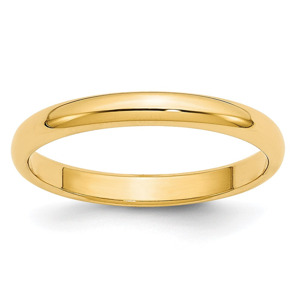 14k Yellow Gold 2.5mm Lightweight Half Round Wedding Band Size 4