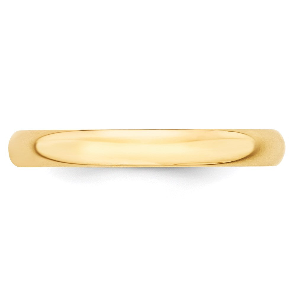 14k Yellow Gold 3mm Lightweight Half Round Wedding Band Size 7.5