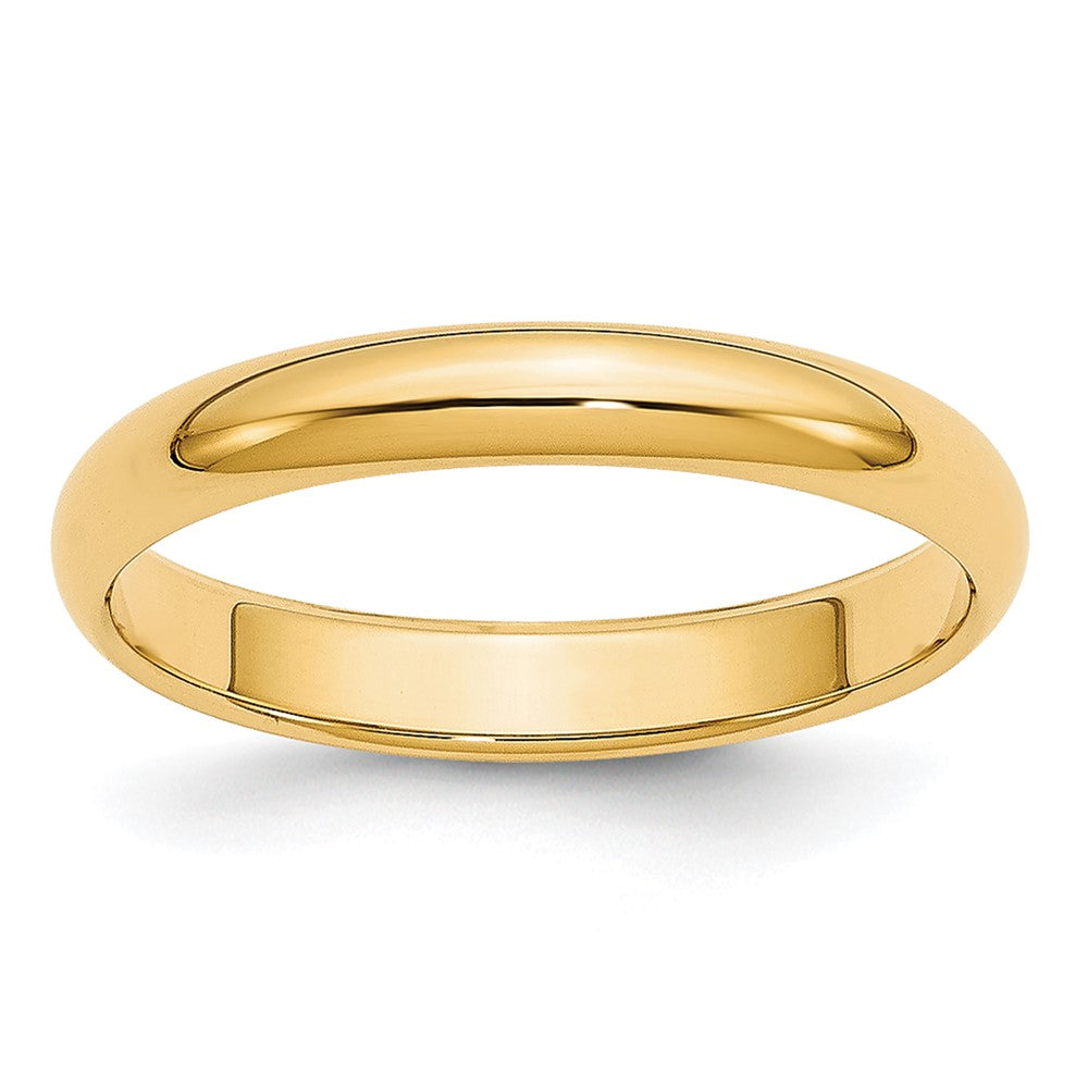 14k Yellow Gold 3mm Lightweight Half Round Wedding Band Size 6.5