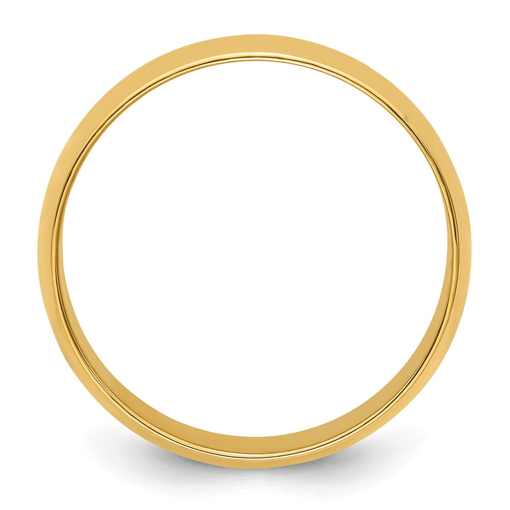14k Yellow Gold 7mm Lightweight Half Round Wedding Band Size 12