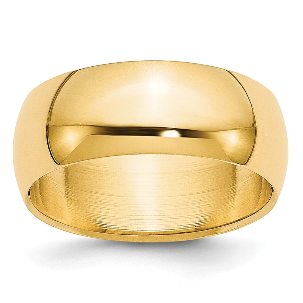 14k Yellow Gold 7mm Lightweight Half Round Wedding Band Size 13.5