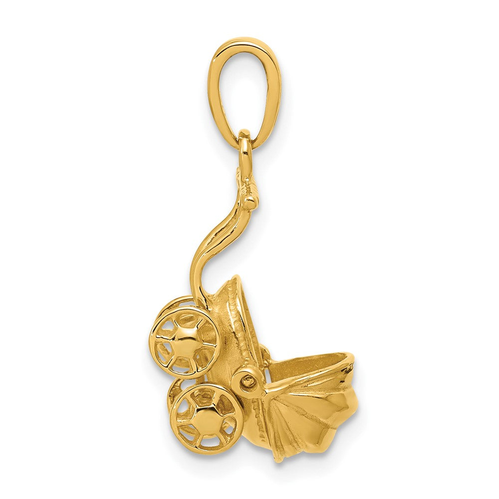 14k  3D Carriage Charm