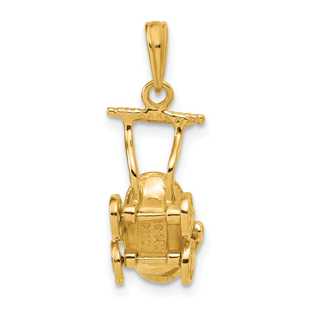 14k  3D Carriage Charm