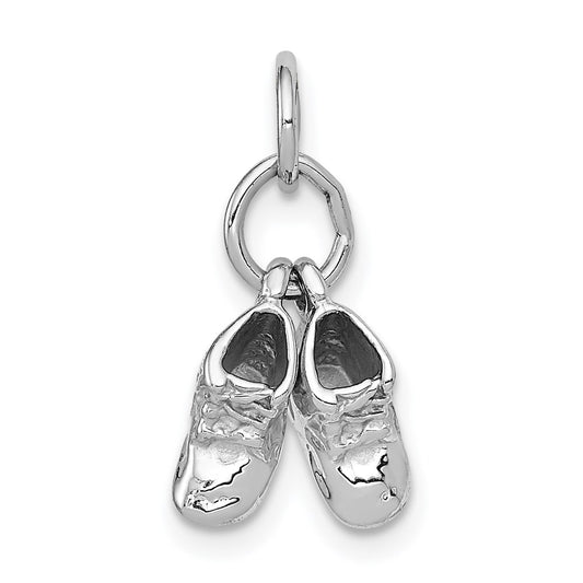14k 3D Moveable White Gold Shoes Charm