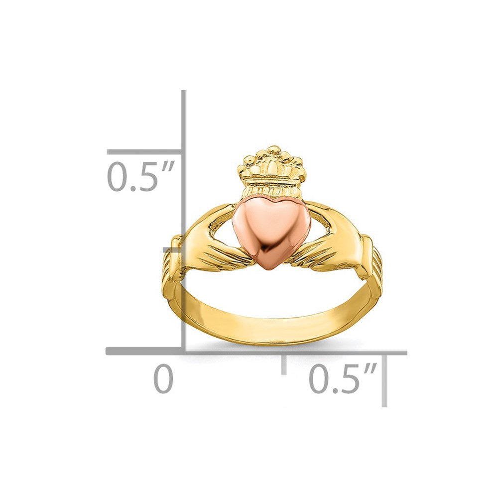 14k Two-tone Claddagh Ring