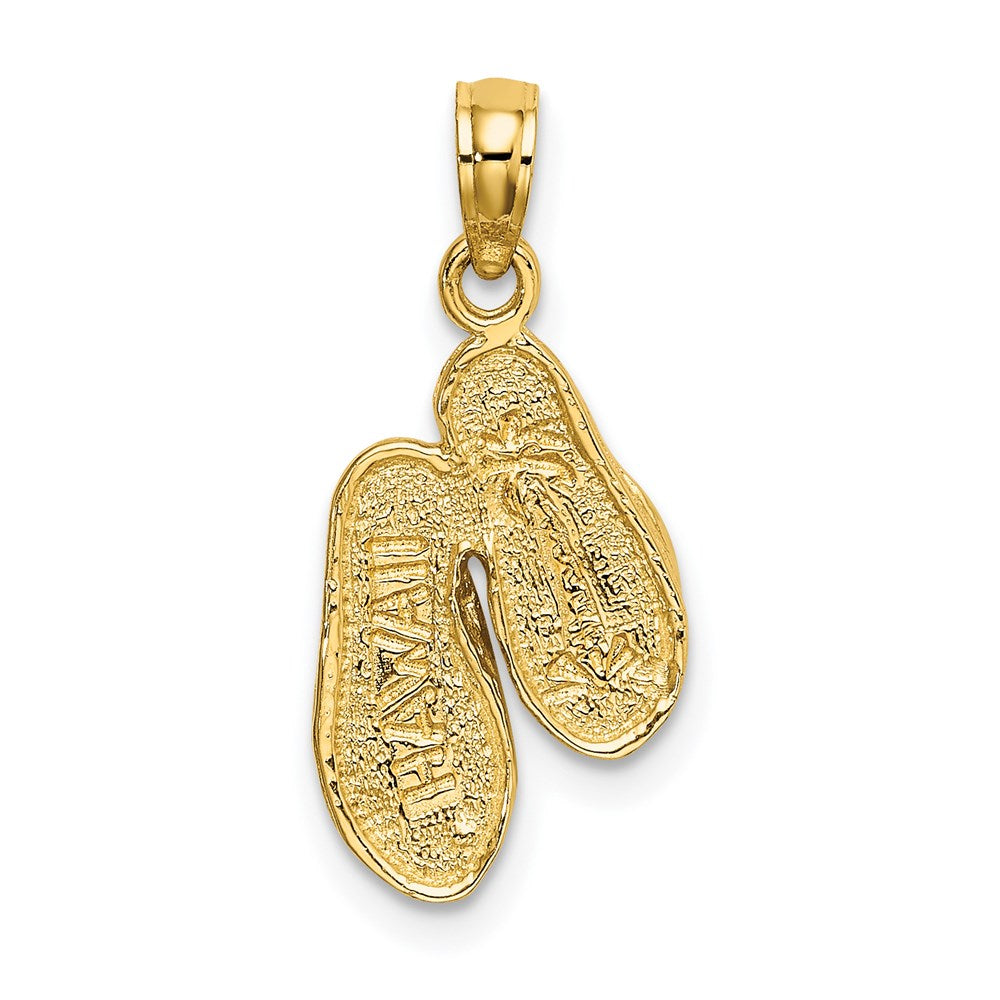 14k w/Rhodium 3D HAWAII Double Flip-Flop Pendant