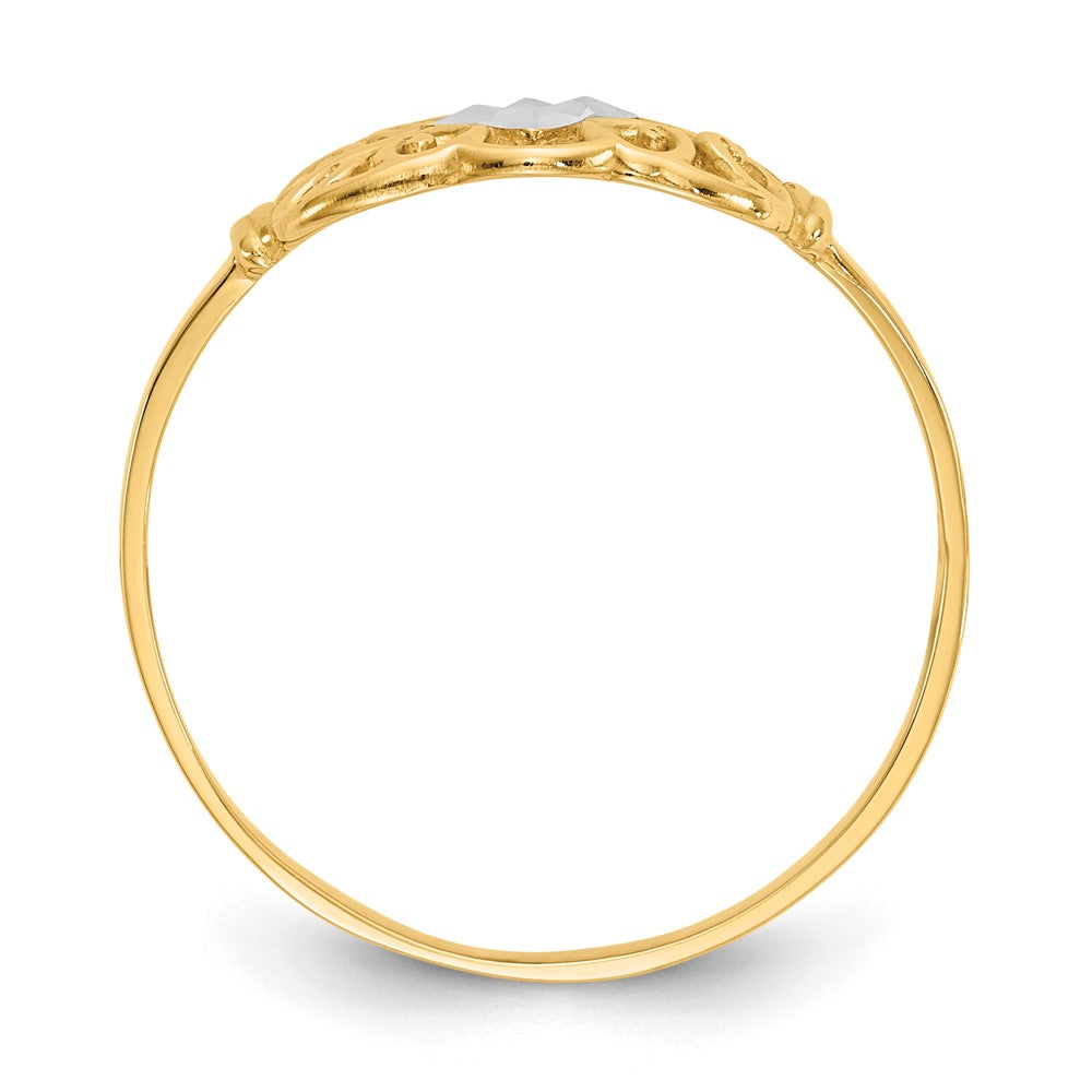 14K w/Rhodium Filigree Ring