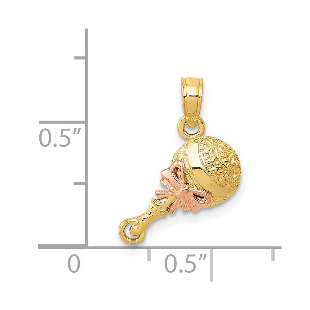 14k Two-tone Rattle Pendant
