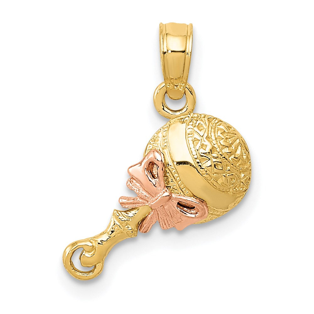 14k Two-tone Rattle Pendant