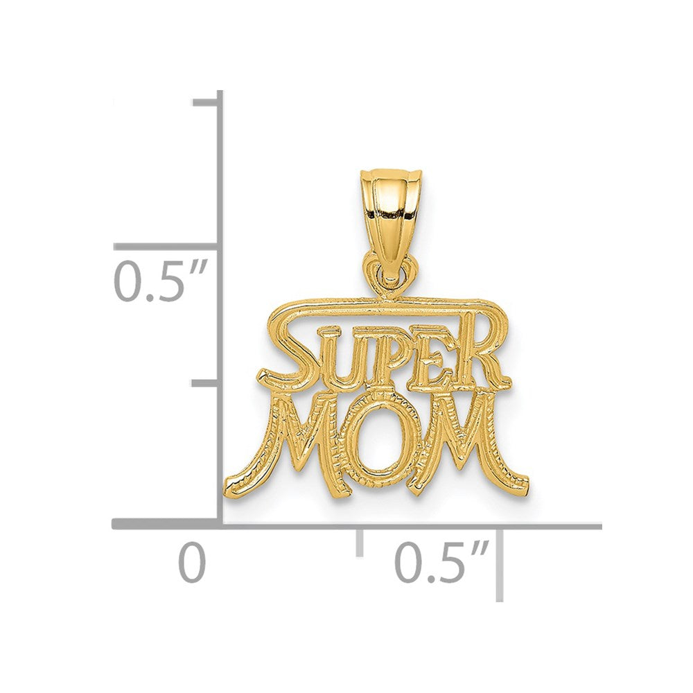 14k Super MOM Charm