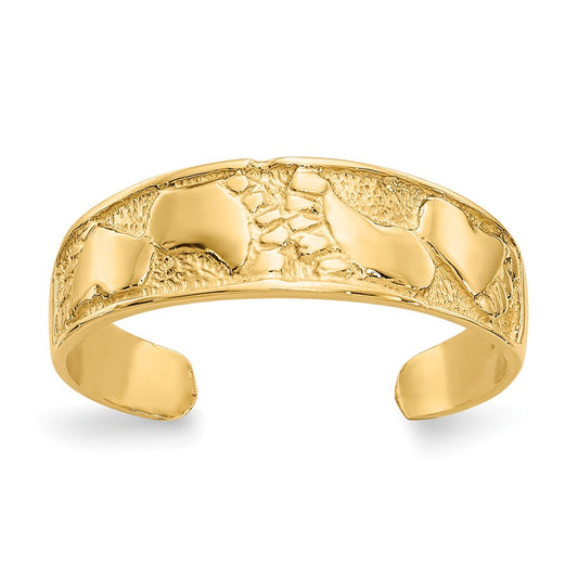 14K Footprints Toe Ring