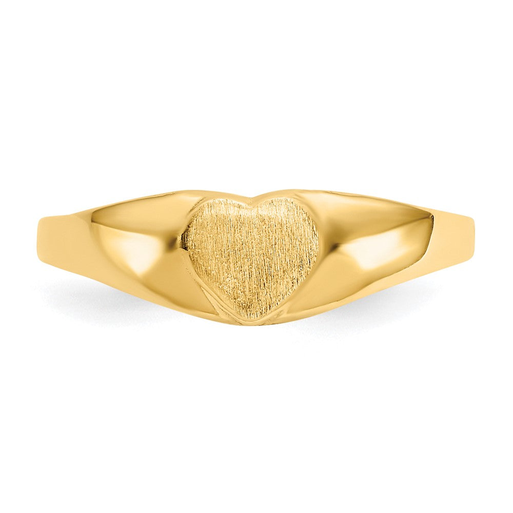 14k Satin Heart Signet Ring