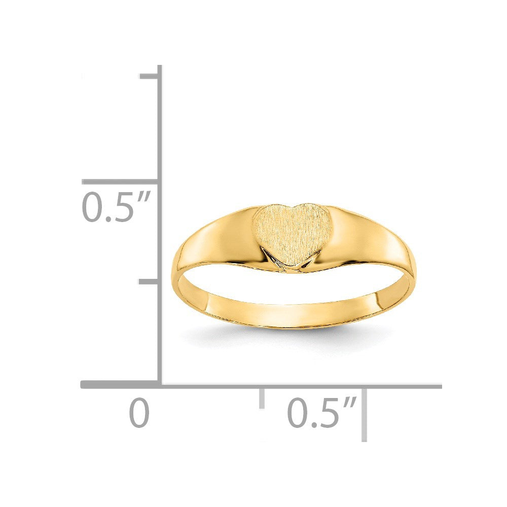 14k Satin Heart Signet Ring