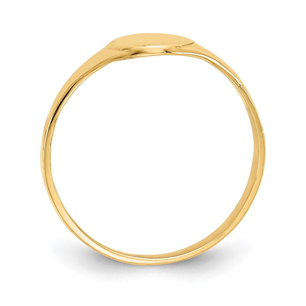 14k High Polished Oval Closed Back Signet Ring