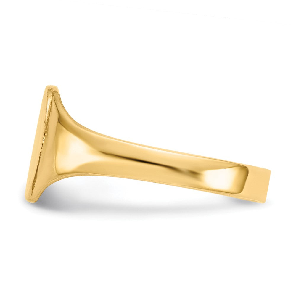 14k High Polished Oval Closed Back Signet Ring