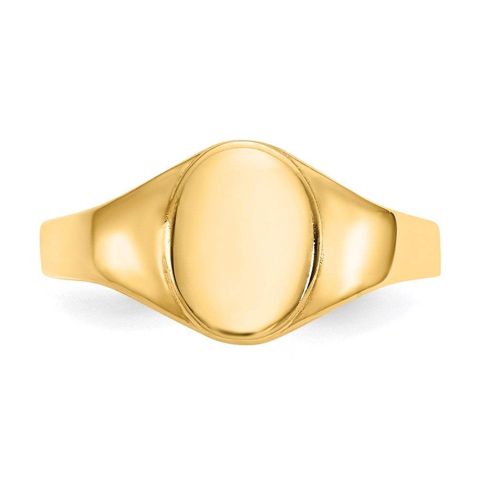 14k High Polished Oval Closed Back Signet Ring