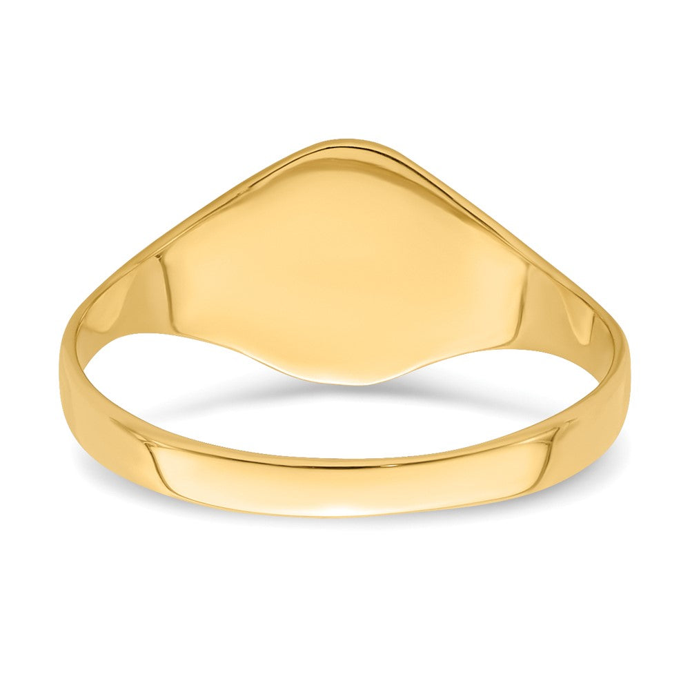 14k High Polished Oval Closed Back Signet Ring