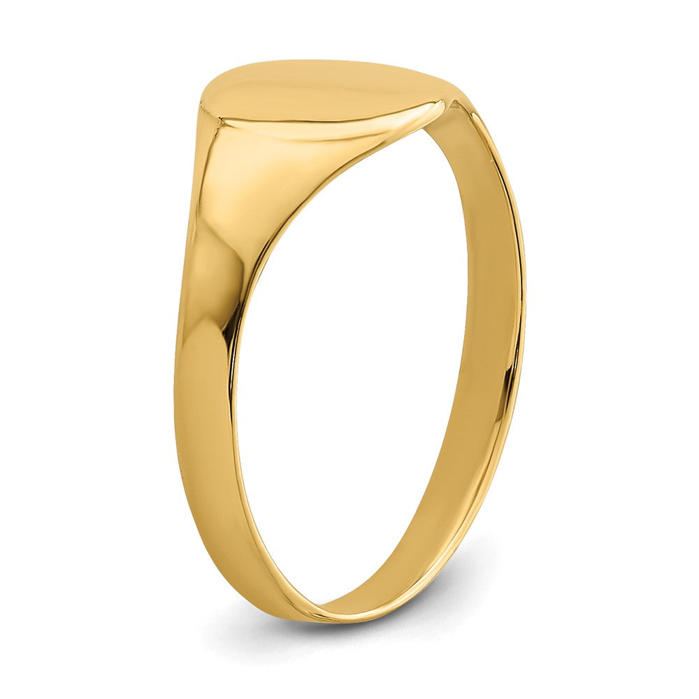 14k High Polished Oval Closed Back Signet Ring