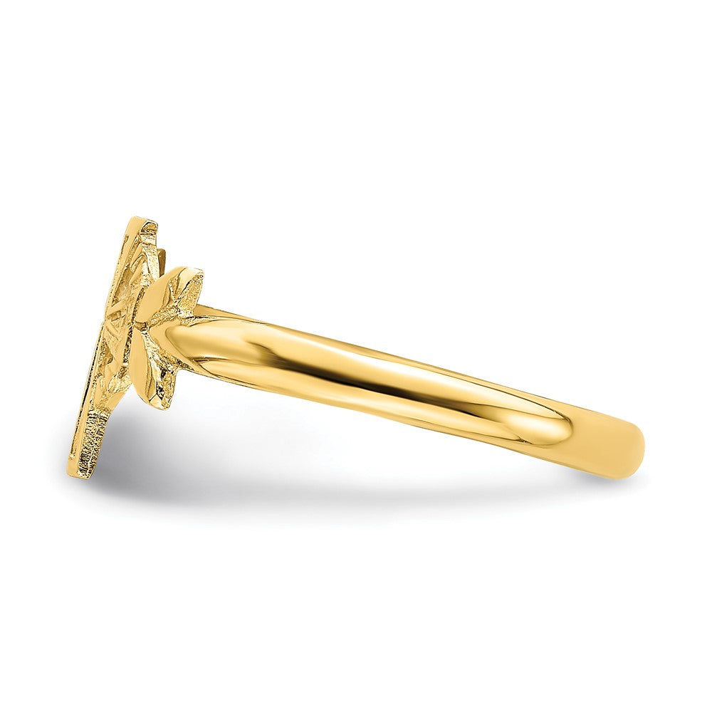 14k Cross w/Circle Ring