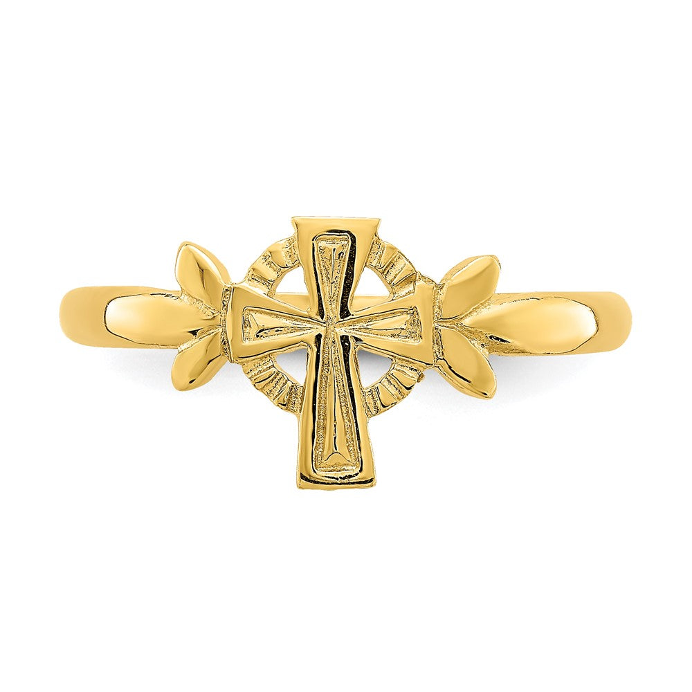 14k Cross w/Circle Ring