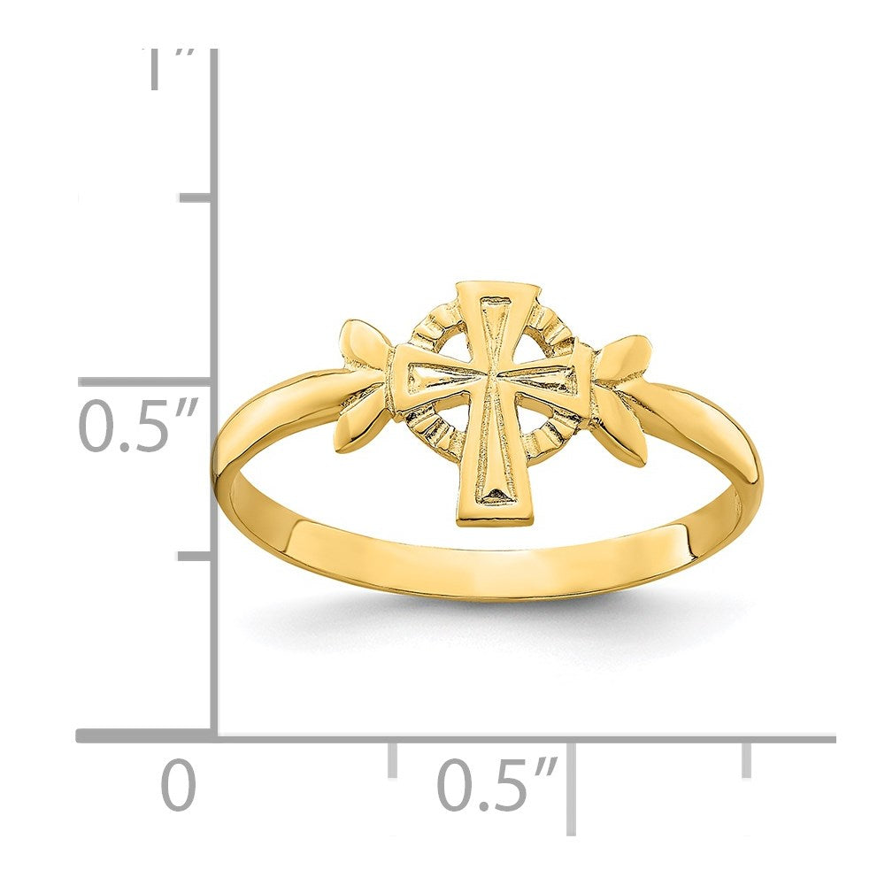 14k Cross w/Circle Ring