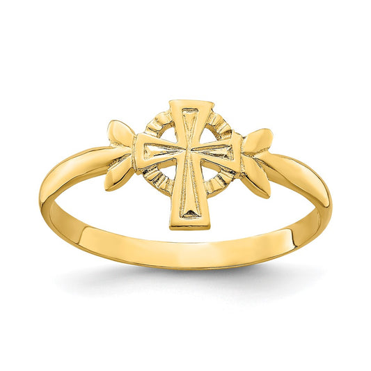 14k Cross w/Circle Ring