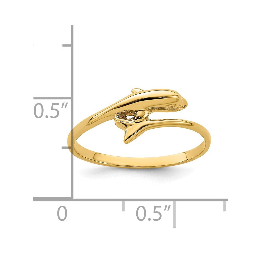14K Single Dolphin Ring