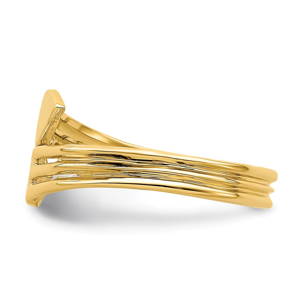 14K Two Heart Bypass Ring