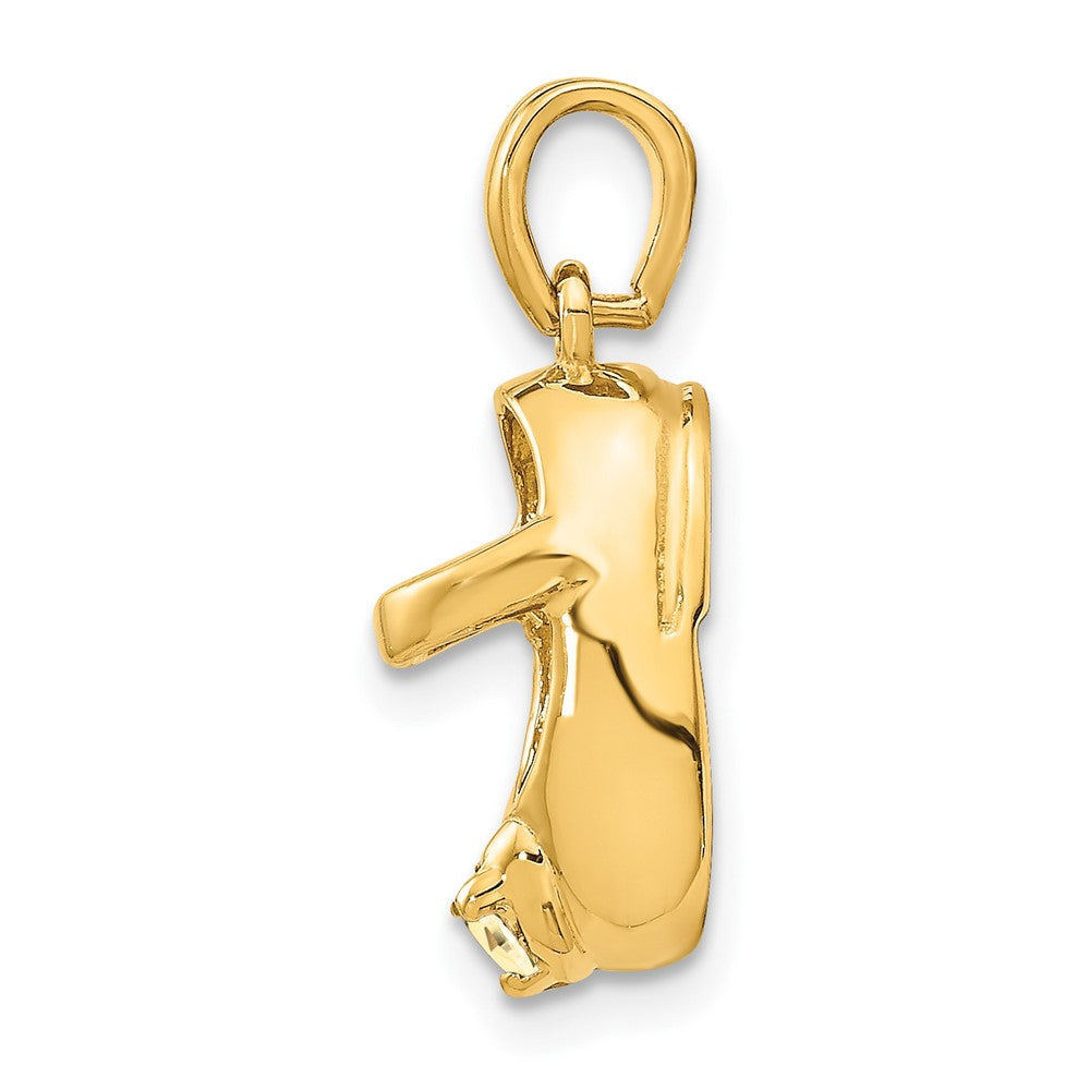 14k 3-D November/Synthetic Stone Engraveable Shoe Charm