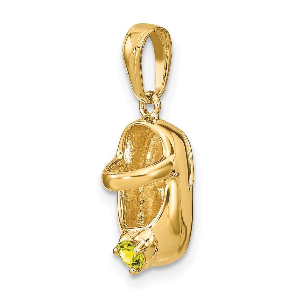 14k 3-D November/Synthetic Stone Engraveable Shoe Charm
