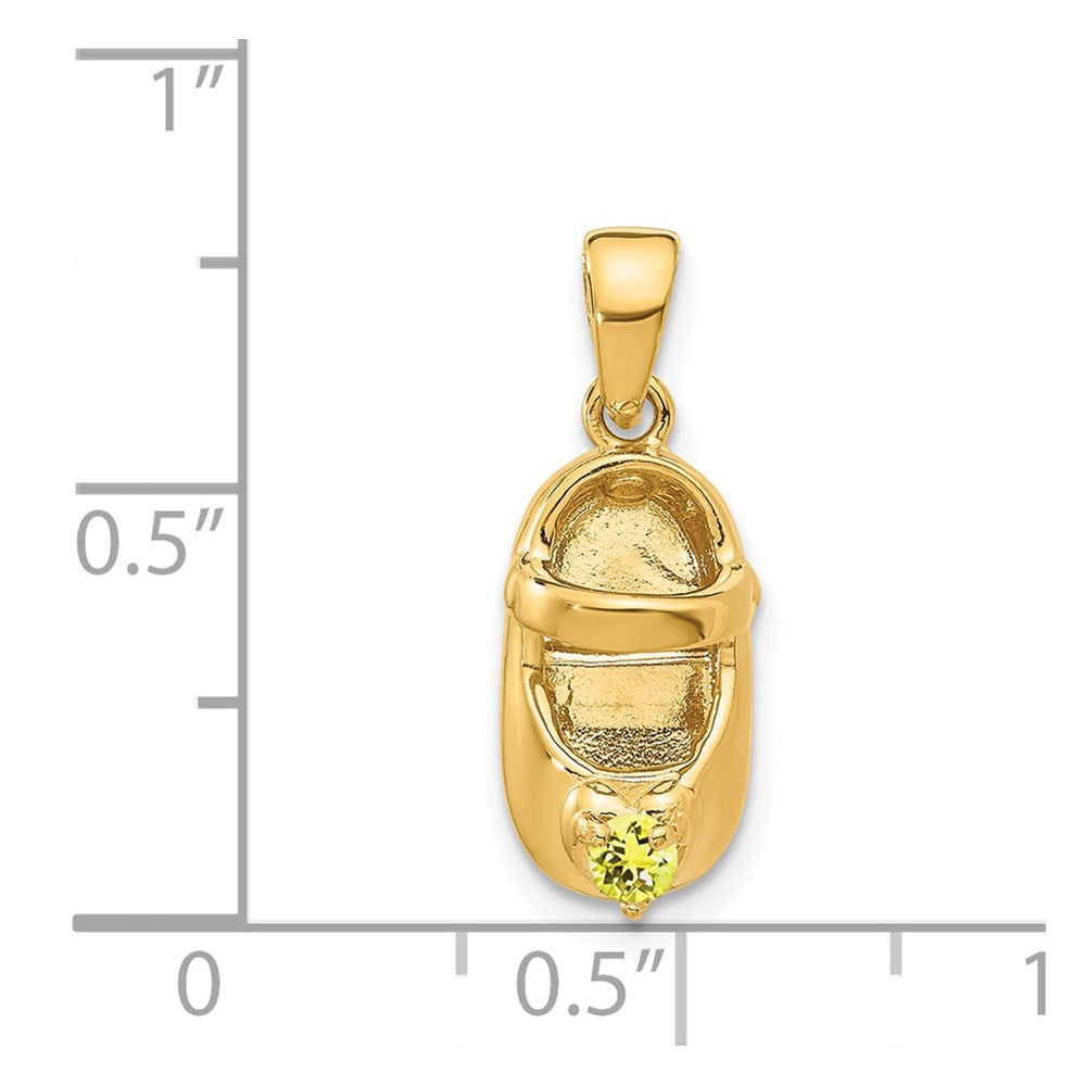 14k 3-D November/Synthetic Stone Engraveable Shoe Charm
