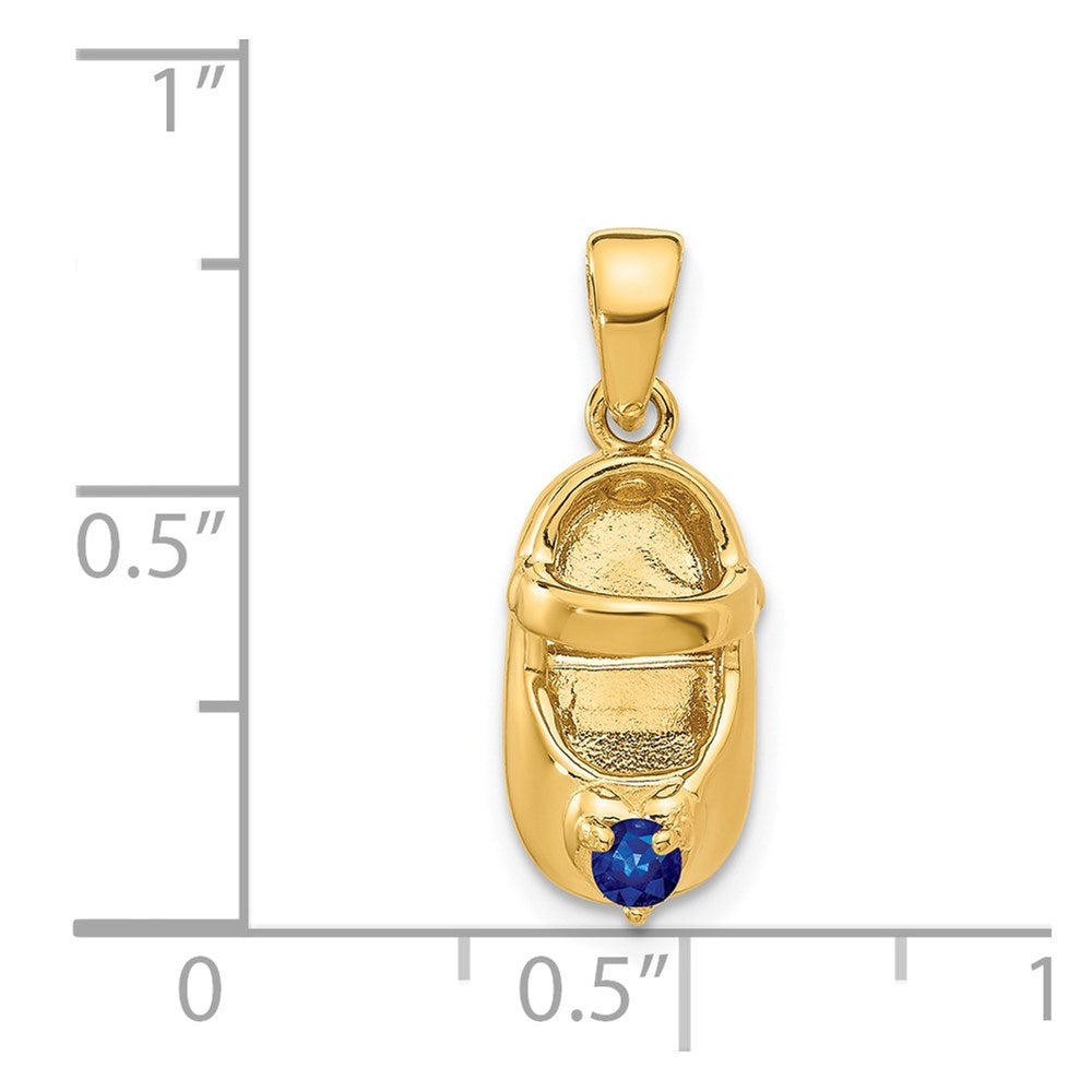 14k 3-D September/Synthetic Stone Engraveable Shoe Charm