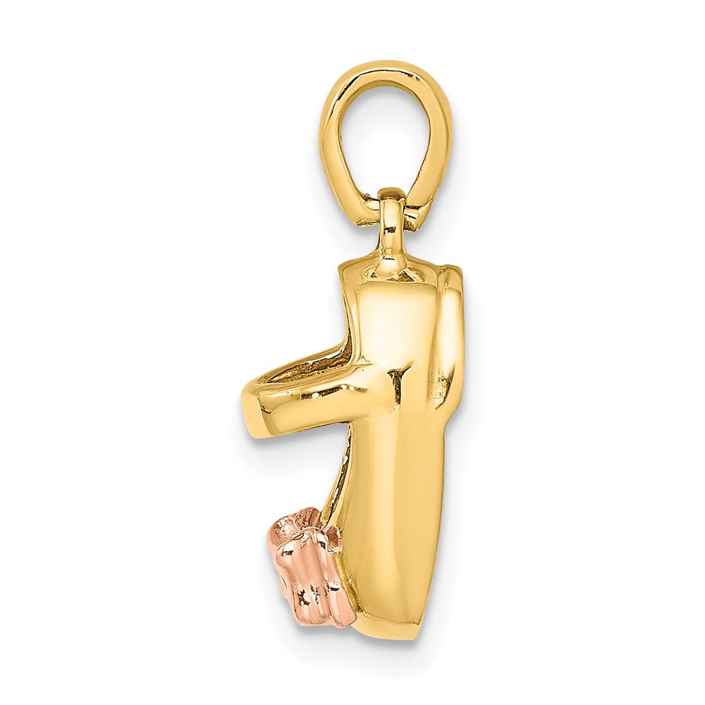 14k  3D Two-tone Shoe Charm