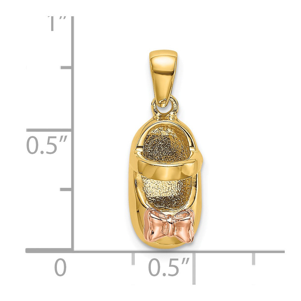 14k  3D Two-tone Shoe Charm