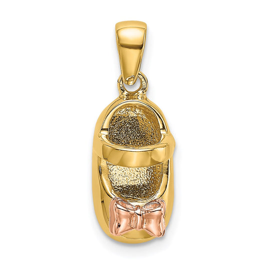 14k  3D Two-tone Shoe Charm