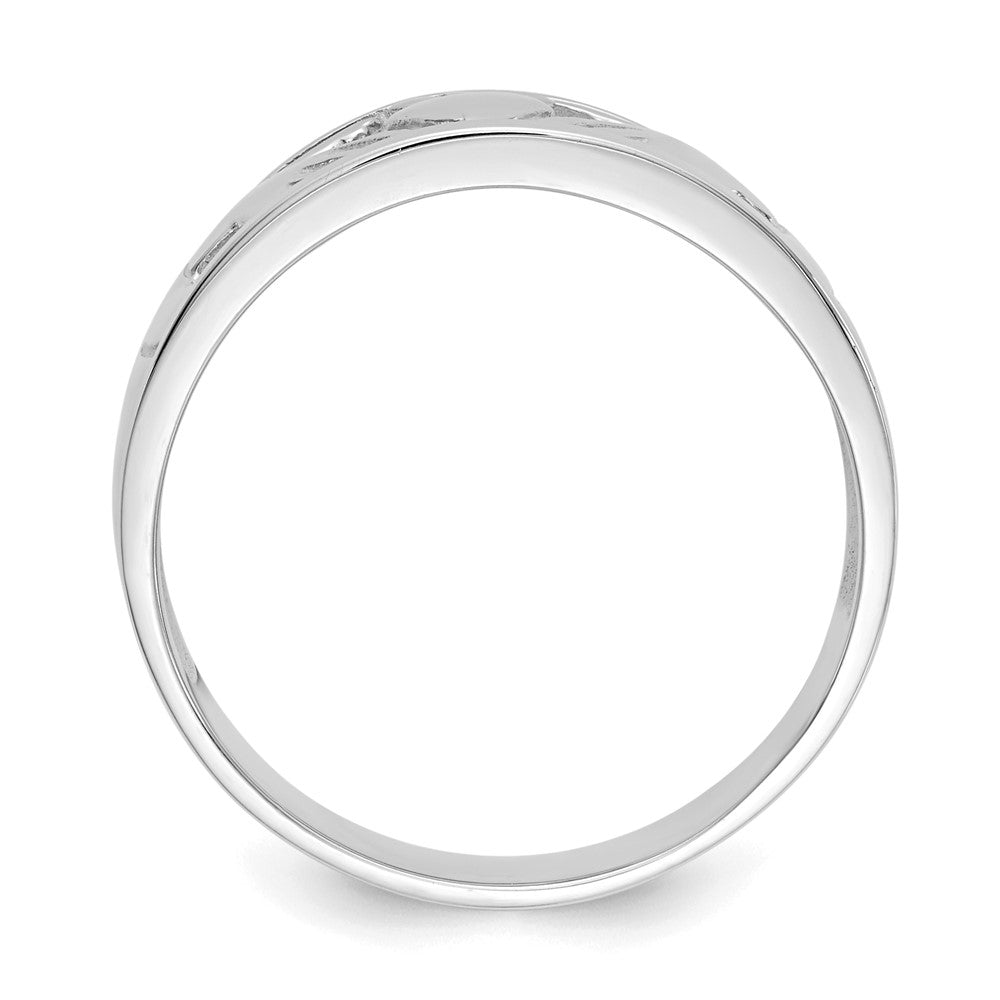 14k White Gold Polished Claddagh Band