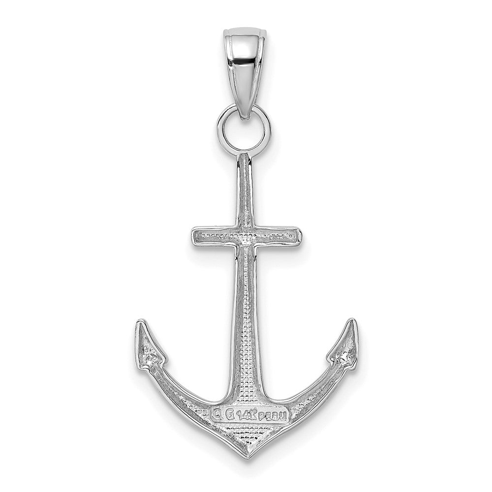 14K White Gold Gold Polished Anchor Pendant