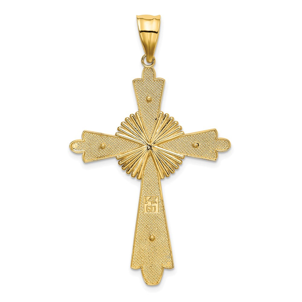 14k Two-Tone Polished Cross Pendant