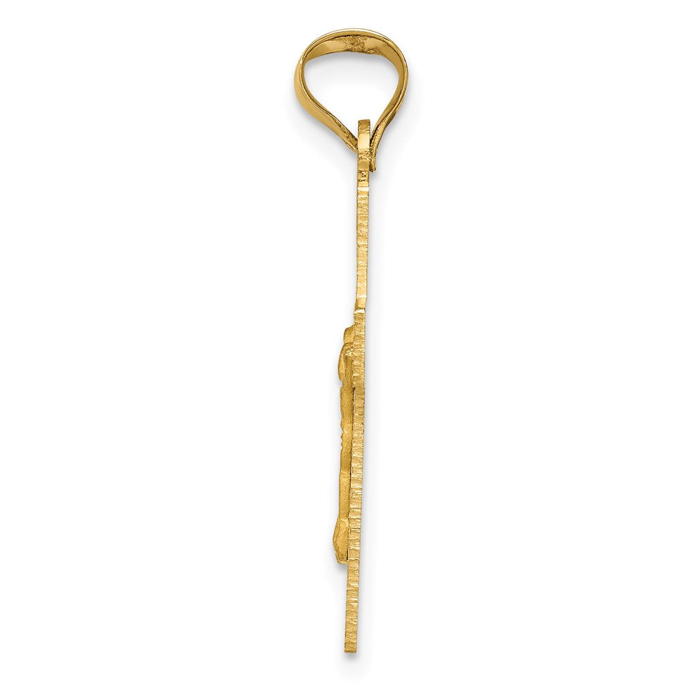 14k Polished Satin and D/C Crucifix Pendant