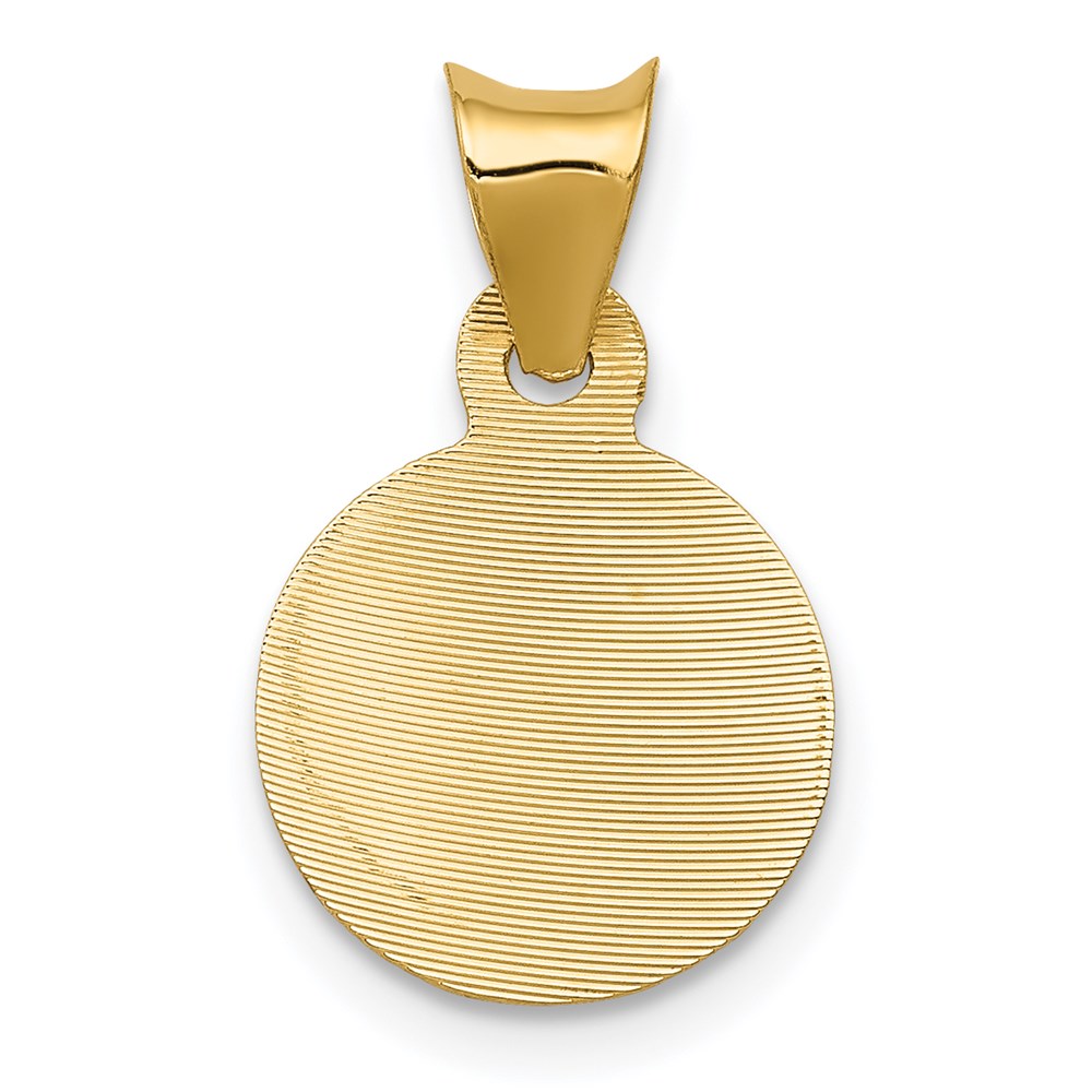 14K Polished D/C Of Guadalupe Circle Pendant