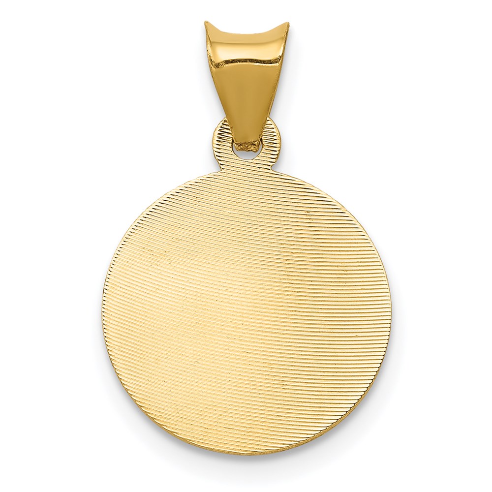 14K Polished D/C Of Guadalupe Circle Pendant