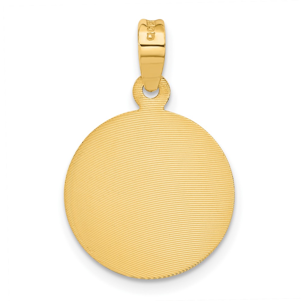 14K Polished D/C Of Guadalupe Circle Pendant