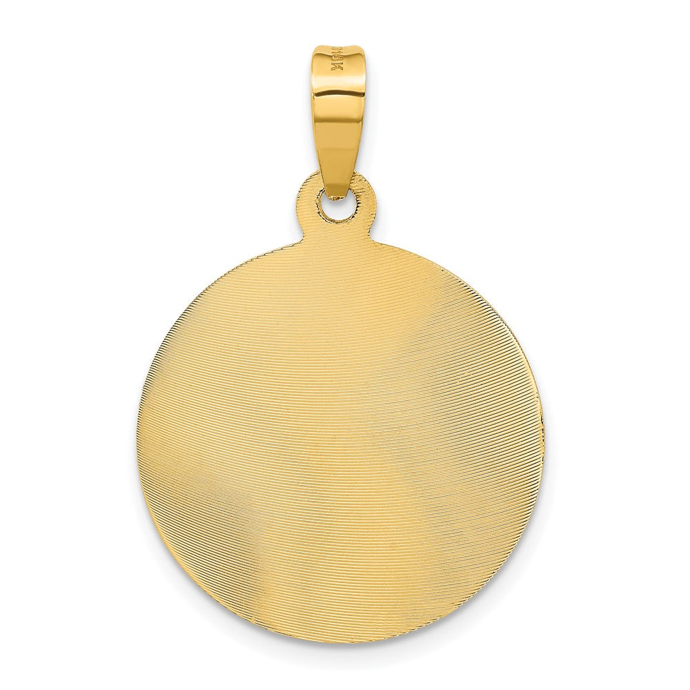 14K Polished D/C Of Guadalupe Circle Pendant